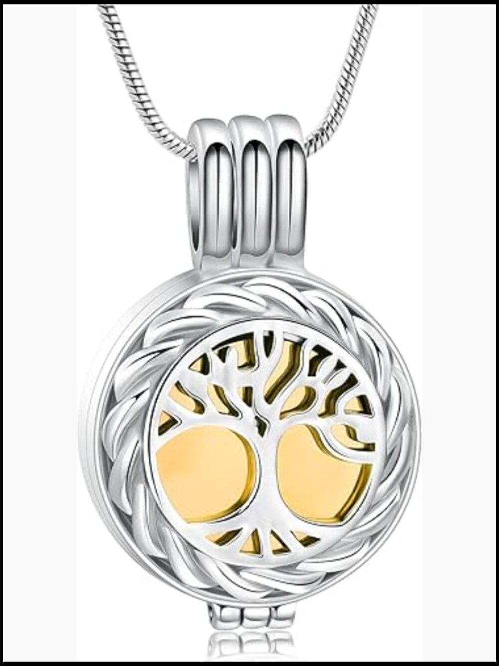 Tree of Life Cremation Ashes Urn Pendant Memorial Locket Necklace Keepsake
